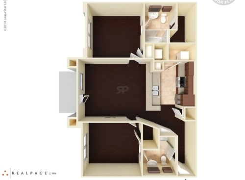 B1 Two Bedroom: Beds - 2: Baths - 2: SqFt Range - 975 to 975
