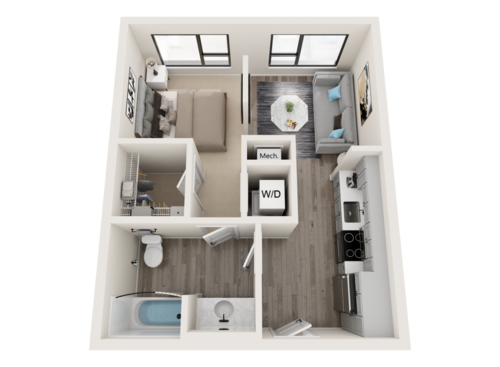 Aquarius - Studio Floor Plan