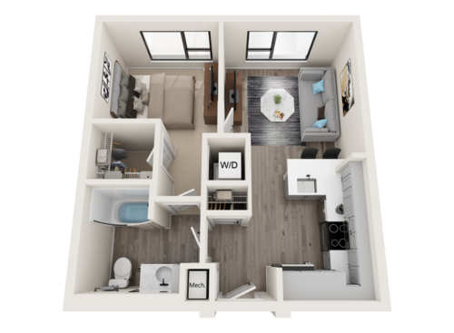Aries - 1 Bedroom Floor Plan