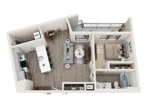 Cancer - 1 Bedroom Floor Plan