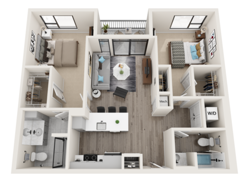 Gemini - 2 Bedroom Floor Plan