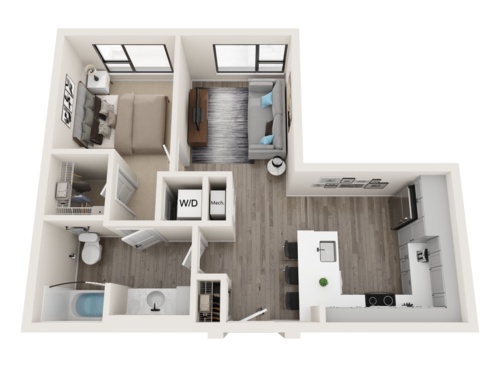 Hydrus - 1 Bedroom Floor Plan