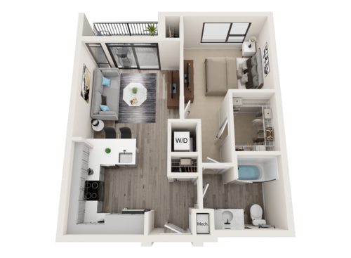 Leo - 1 Bedroom Floor Plan