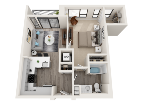 Libra - 1 Bedroom Floor Plan