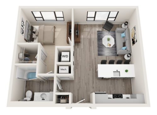 Libra - 1 Bedroom Floor Plan