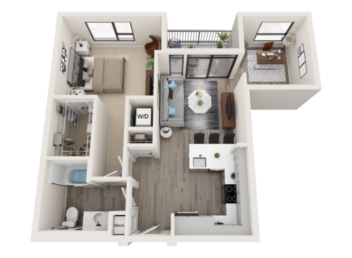 Sagittarius - 1 Bedroom Floor Plan