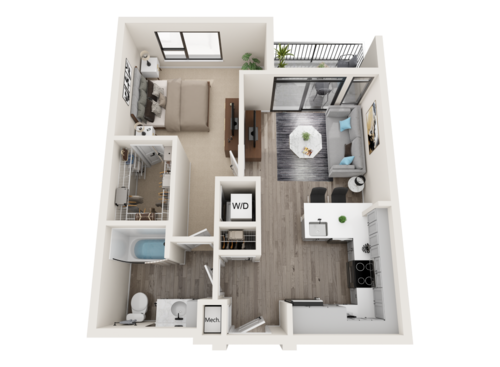 Scorpius - 1 Bedroom Floor Plan