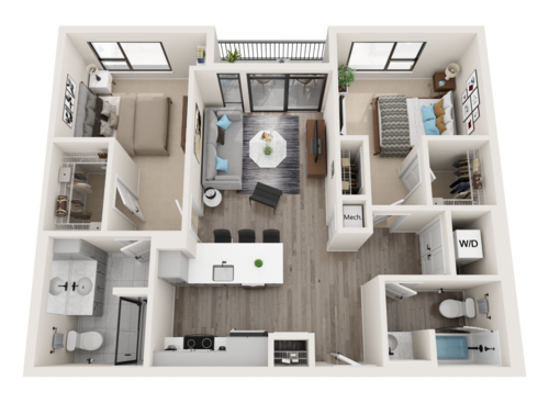 Taurus - 2 Bedroom Floor Plan