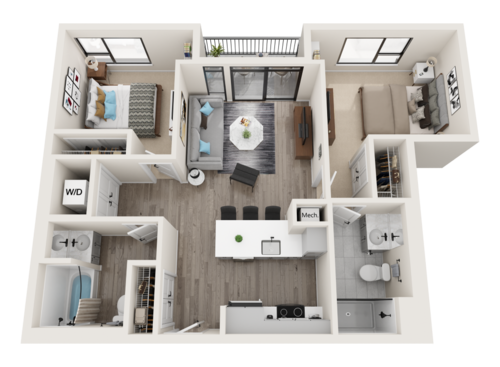Virgo - 2 Bedroom Floor Plan