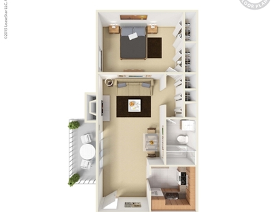 1 Bd/1 Bath: Beds - 1: Baths - 1: SqFt Range - 662 to 662