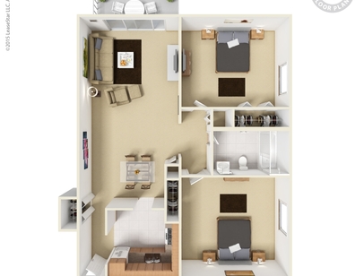 2 Bd/1 Bath: Beds - 2: Baths - 1: SqFt Range - 838 to 838