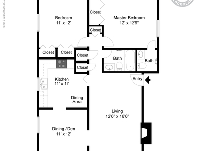 2 Bedroom Fireplace: Beds - 2: Baths - 1.5: SqFt Range - 1052 to 1052