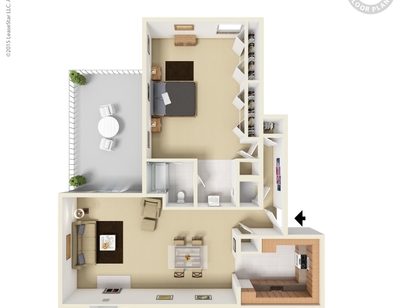 One Bedroom Fp Dining: Beds - 1: Baths - 1: SqFt Range - 761 to 761