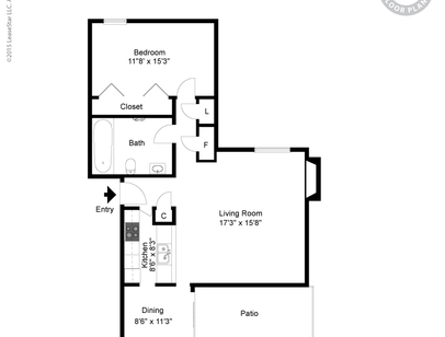 One Bedroom F P Dining: Beds - 1: Baths - 1: SqFt Range - 866 to 866