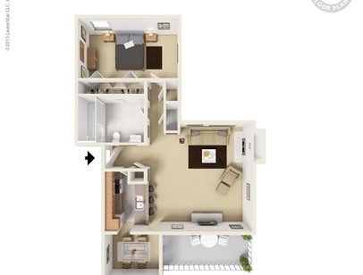 One Bedroom F P Dining: Beds - 1: Baths - 1: SqFt Range - 866 to 866