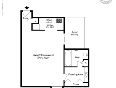 Studio Fireplace: Beds - 1: Baths - 1: SqFt Range - 626 to 626