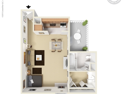 Studio Fireplace: Beds - 1: Baths - 1: SqFt Range - 626 to 626