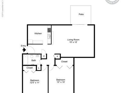2 Bedroom 1 Bath: Beds - 2: Baths - 1: SqFt Range - 950 to 950