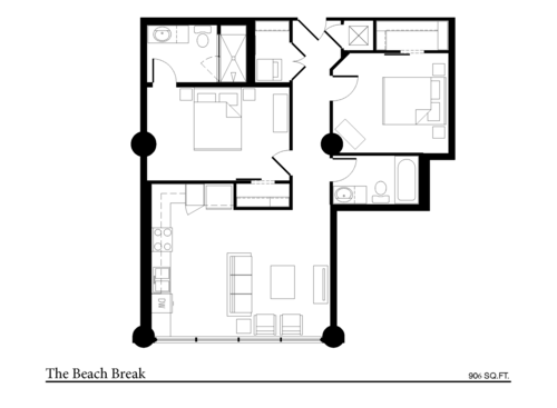 The Beach Break - 2 Bed, 2 Bath, 906 sq. ft.