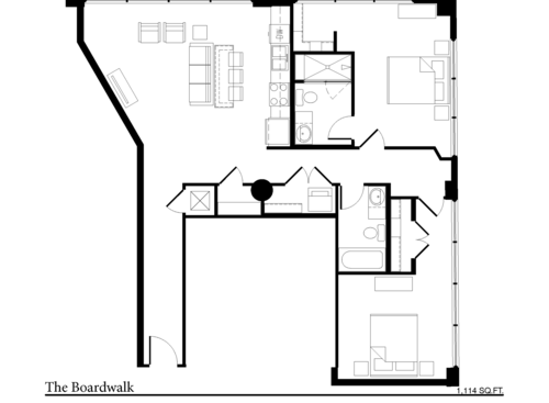 The Boardwalk - 2 Bed, 2 Bath, 1114 sq. ft.