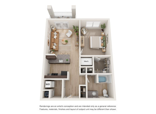 Pioneer - 1 BR, 1 BA Floor Plan