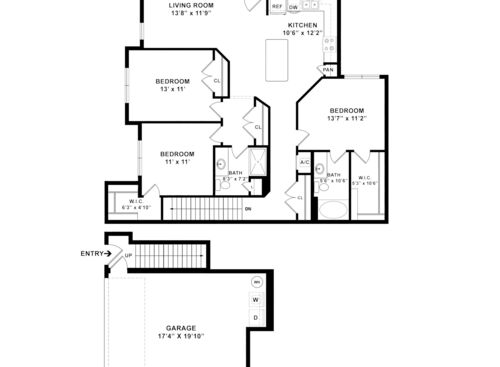 Brighton - Upper: Beds - 3: Baths - 2: SqFt Range - 1370 to 1370