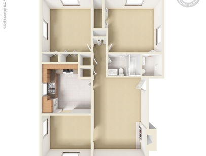 2 Bedroom Fireplace: Beds - 2: Baths - 1.5: SqFt Range - 1052 to 1052