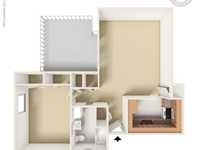 One Bedroom: Beds - 1: Baths - 1: SqFt Range - 697 to 697
