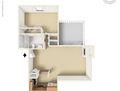 One Bedroom F P Dining: Beds - 1: Baths - 1: SqFt Range - 777 to 777
