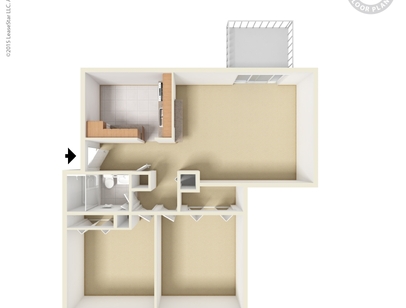 2 Bedroom 1 Bath: Beds - 2: Baths - 1: SqFt Range - 950 to 950