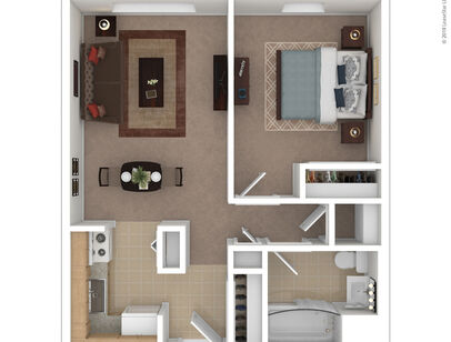 1 Bedroom ADA: Beds - 1: Baths - 1: SqFt Range - 561 to 561