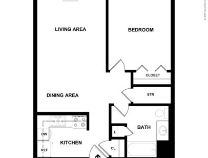 1 Bedroom : Beds - 1: Baths - 1: SqFt Range - 556 to 556