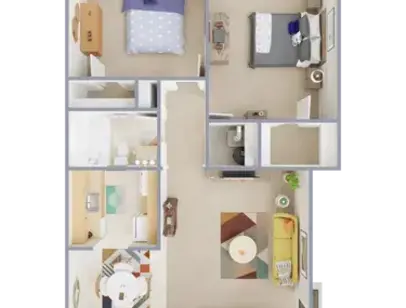 Two Bedroom: Beds - 2: Baths - 1: SqFt Range - 976 to