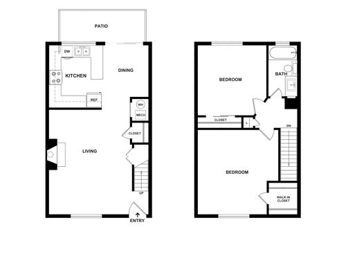 Two Bedroom: Beds - 2: Baths - 1: SqFt Range - 1080 to 1080