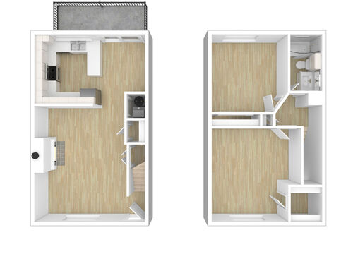 Two Bedroom: Beds - 2: Baths - 1: SqFt Range - 1080 to 1080