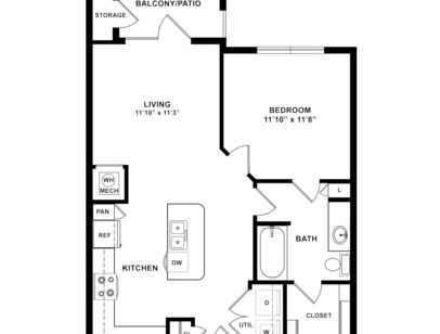 A1: Beds - 1: Baths - 1: SqFt Range - 725 to 725