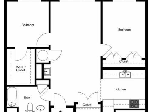 2D Two Bedroom Floorplan