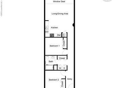 2 Bedroom 1 Bath: Beds - 2: Baths - 1: SqFt Range - 1049 to 1049