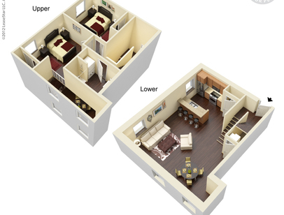 2 Bedroom 2 Bath: Beds - 2: Baths - 2: SqFt Range - 1239 to 1239