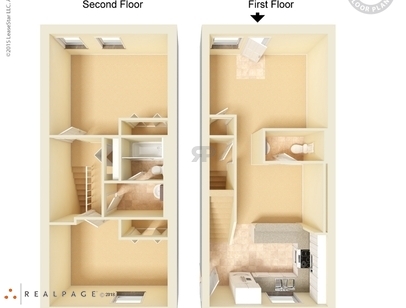 2x1.5 Townhome: Beds - 2: Baths - 1.5: SqFt Range - 1105 to 1105