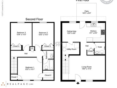 3x1.5 Townhome: Beds - 3: Baths - 1.5: SqFt Range - 1220 to 1220