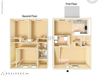 3x1.5 Townhome: Beds - 3: Baths - 1.5: SqFt Range - 1220 to 1220