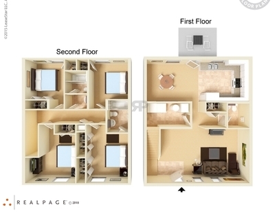 4x2.5 Townhome: Beds - 4: Baths - 2.5: SqFt Range - 1480 to 1480