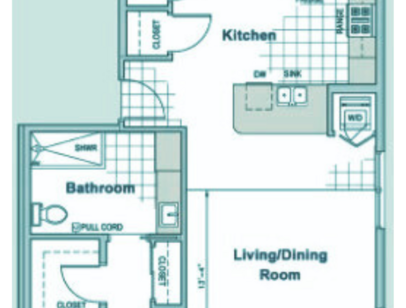 2 Bed 2 Bath 2F 1114 sft