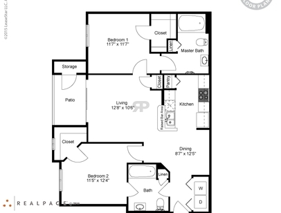 Willow Oak: Beds - 2: Baths - 2: SqFt Range - 920 to 996