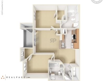Willow Oak: Beds - 2: Baths - 2: SqFt Range - 920 to 996