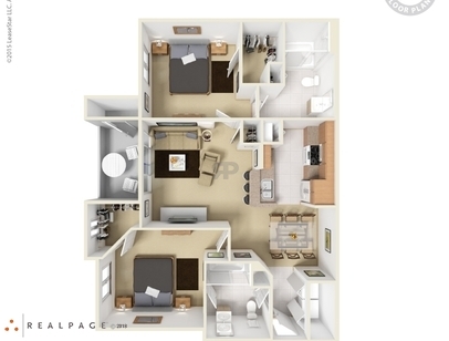 Willow Oak: Beds - 2: Baths - 2: SqFt Range - 920 to 996