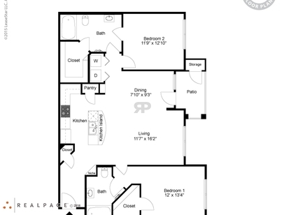 Red Oak: Beds - 2: Baths - 2: SqFt Range - 935 to 1023