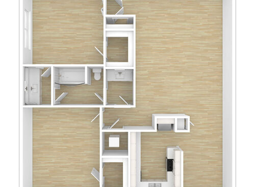 Two Bedroom 1.25 Bath: Beds - 2: Baths - 1.25: SqFt Range - 1024 to 1024