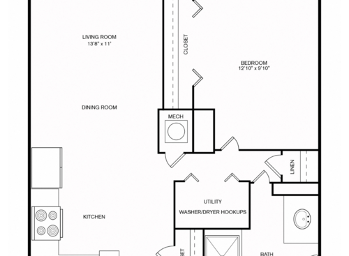 A1: Beds - 1: Baths - 1: SqFt Range - 600 to 600